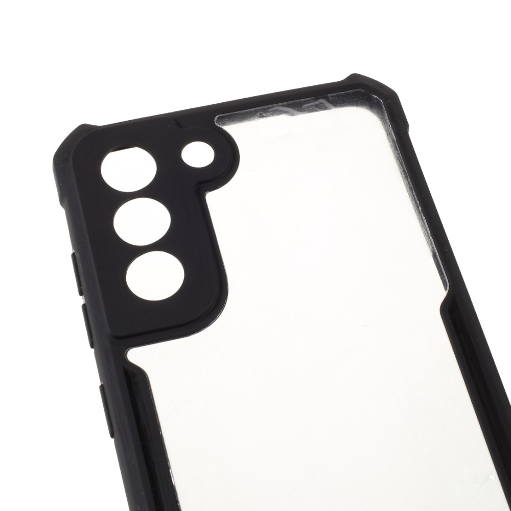 Samsung Galaxy S21 FE 5G Hybrid Hülle TPU Bumper Acryl Rückseite   Necklace Handykette (150cm) - Transparent / Schwarz