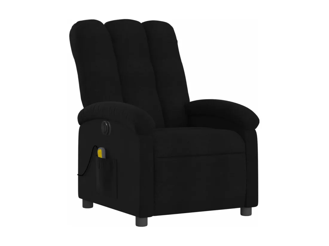 Fauteuil massant inclinable électrique Noir Tissu