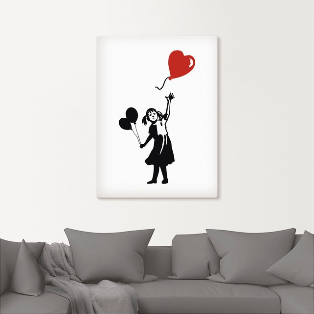 Artland Leinwandbild »Silhouette Mädchen Ballon Herz« Bilder von Kindern 1 Stk. tlg. auf Keilrahmen gespannt