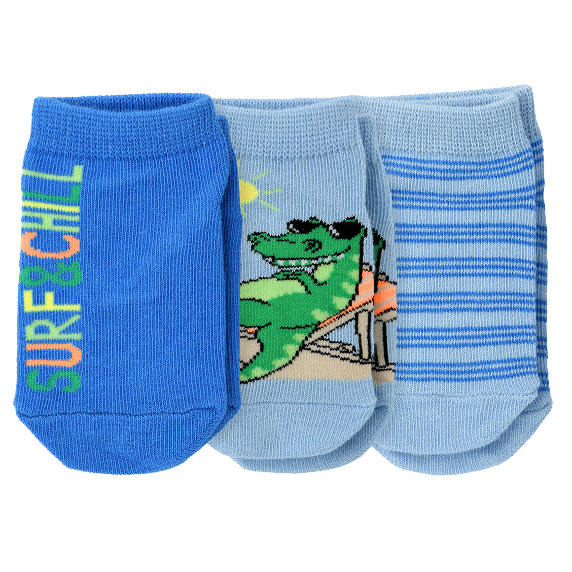 Famy 3 Paar Baby Sneaker-Socken im Set hellblau / blau