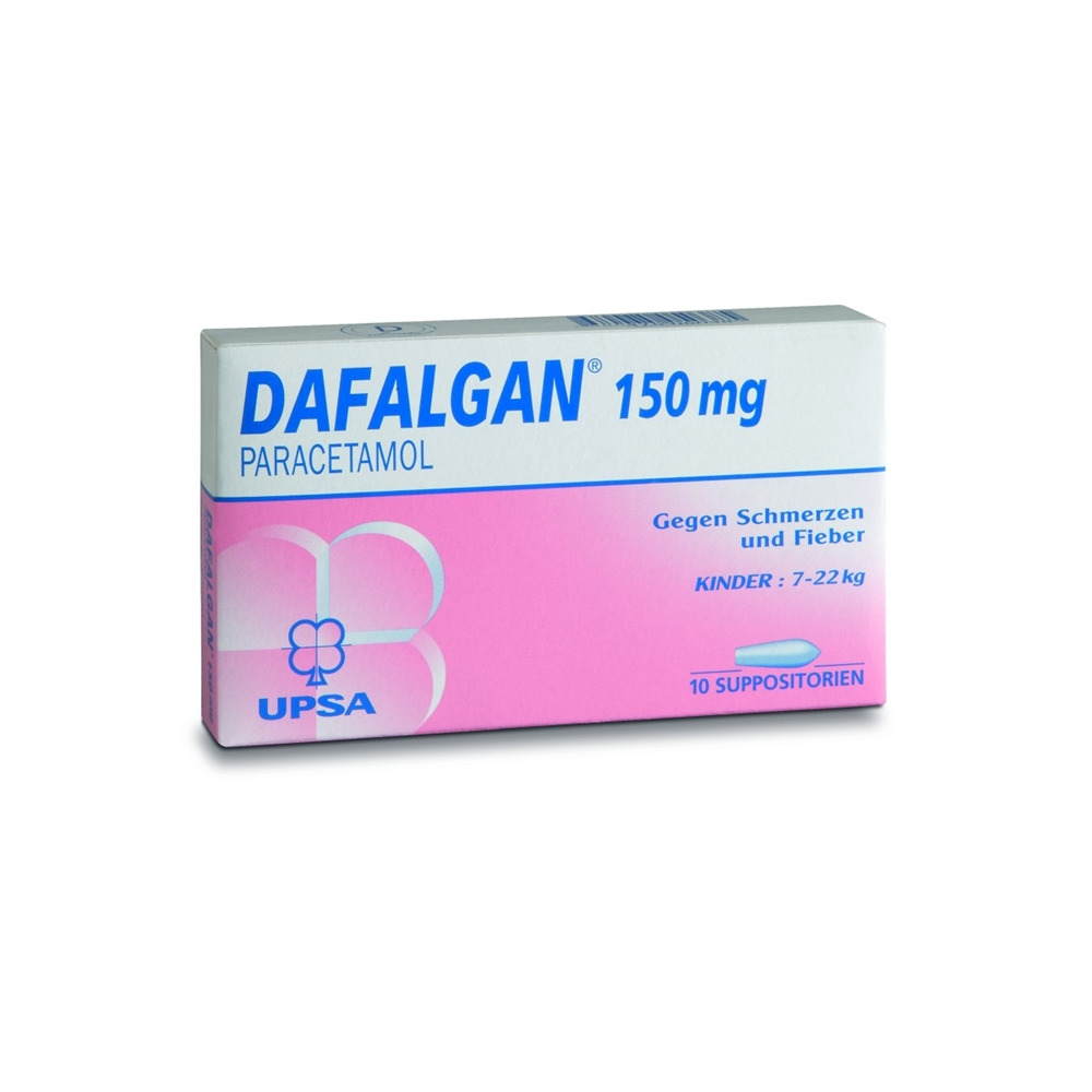DAFALGAN Supp 150 mg Blist 10 Stk<br>10 Stück, Blister, Zäpfchen