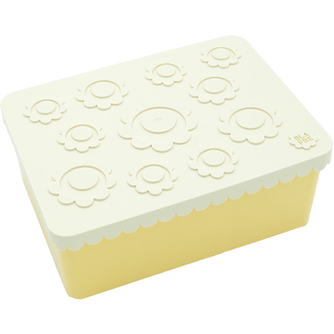 Blafre lunchbox bloemen - beige lichtgeel