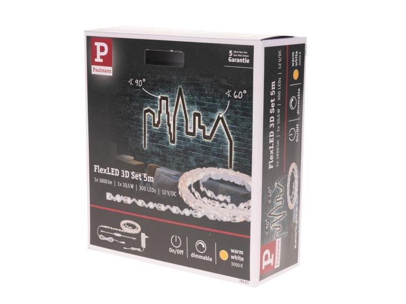 Paulmann LED-Stripe FlexLED 3D, 5 m Basisset LED-Band zur Erstellung von Leuchtmotiven