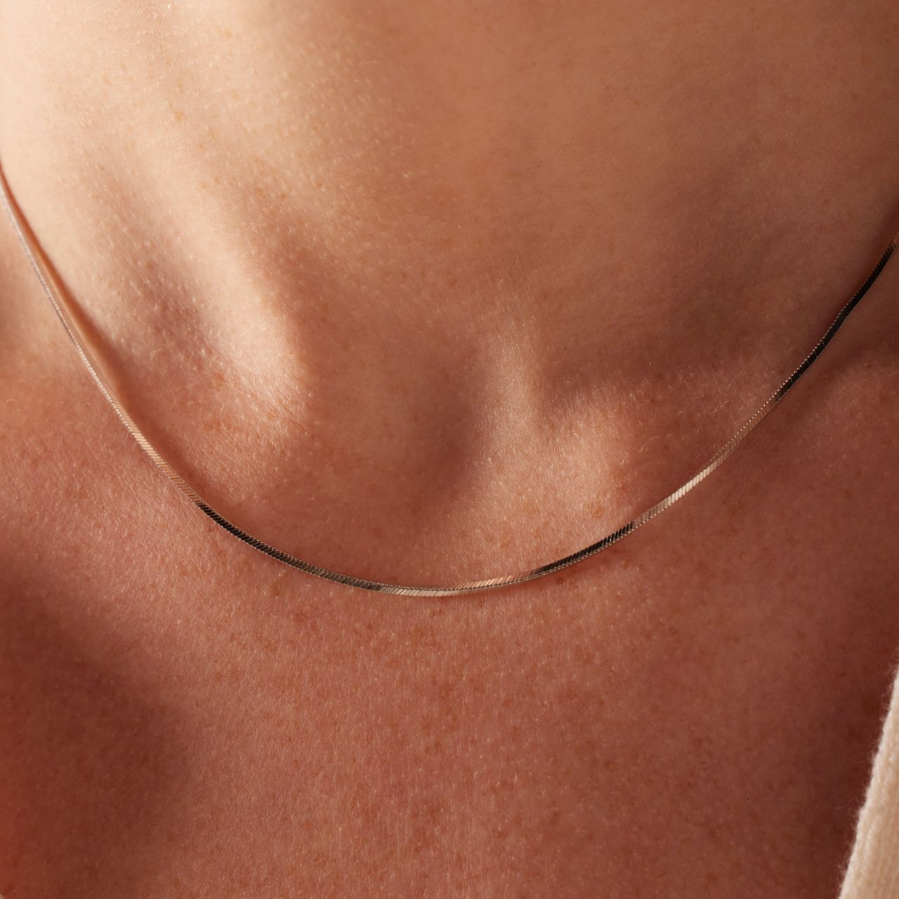 Gerecycled zilveren ketting slang schakel