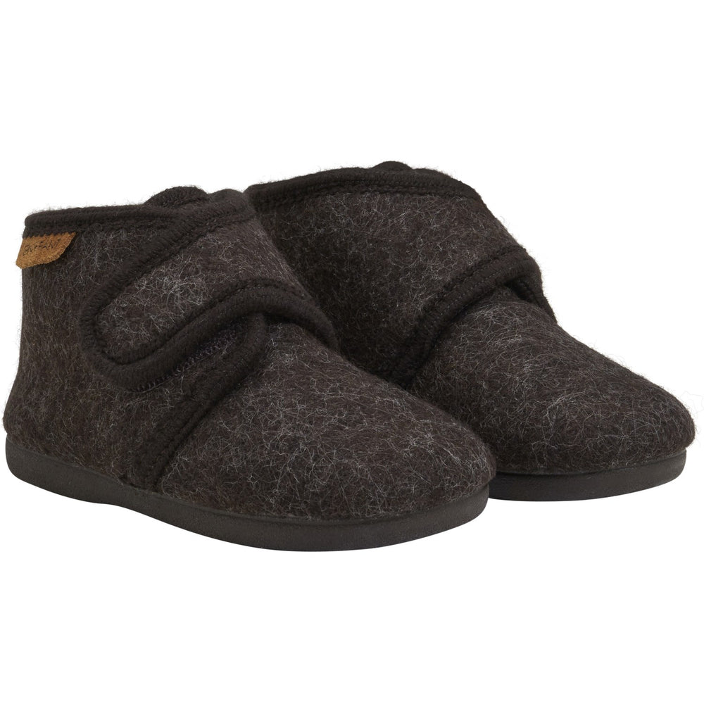 Køb En Fant Chocolate Melange Slippers Uld Velcro