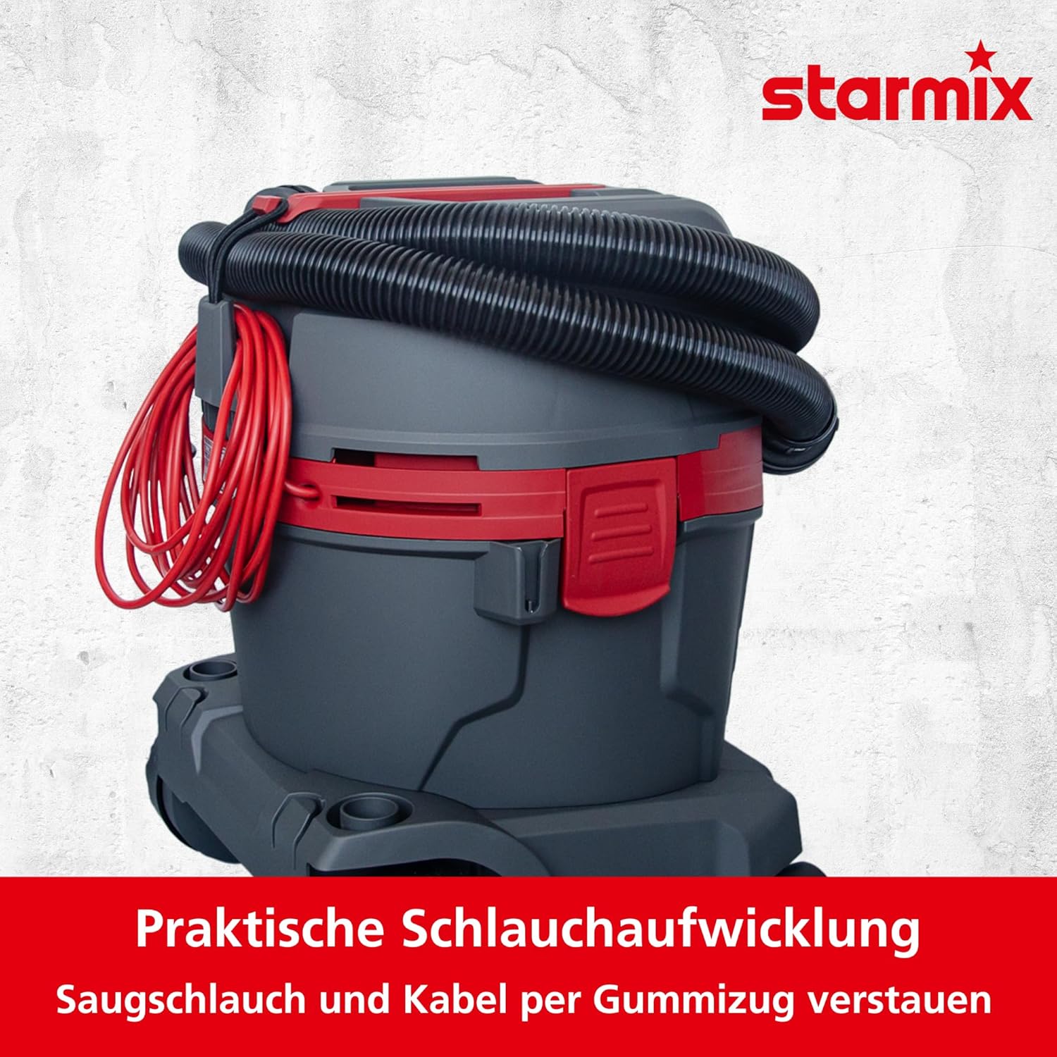 Starmix eCraft L-1422 HKR - Nass-/Trockensauger Staubklasse L, 1400 W, 22 L - Allessauger mit hoher Saugleistung, kompakt, leicht & intuitiv, 8,9 m Aktionsradius für Büro, Auto, Garage