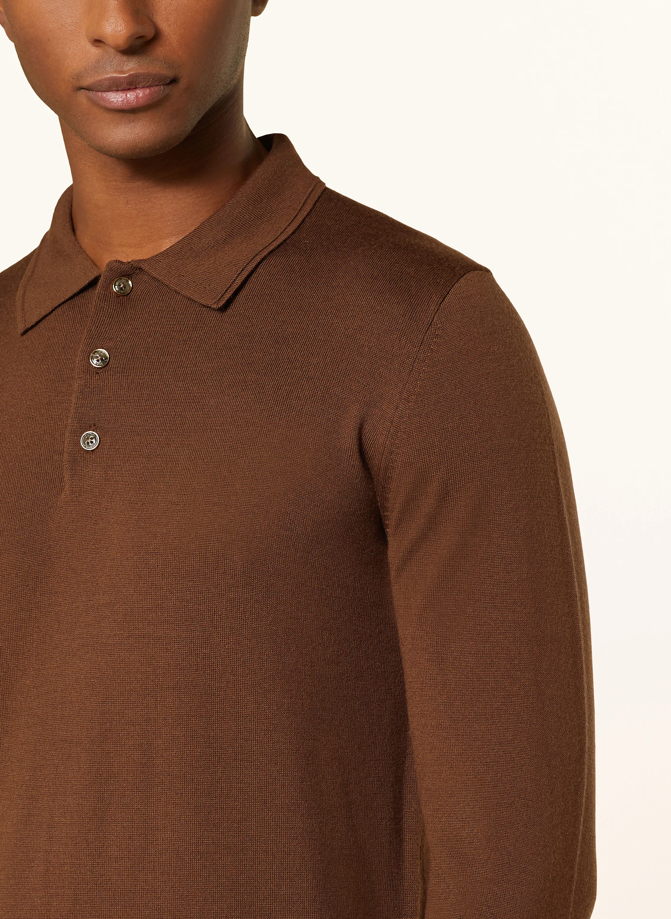 REISS Strick-Poloshirt TRAFFORD aus Merinowolle