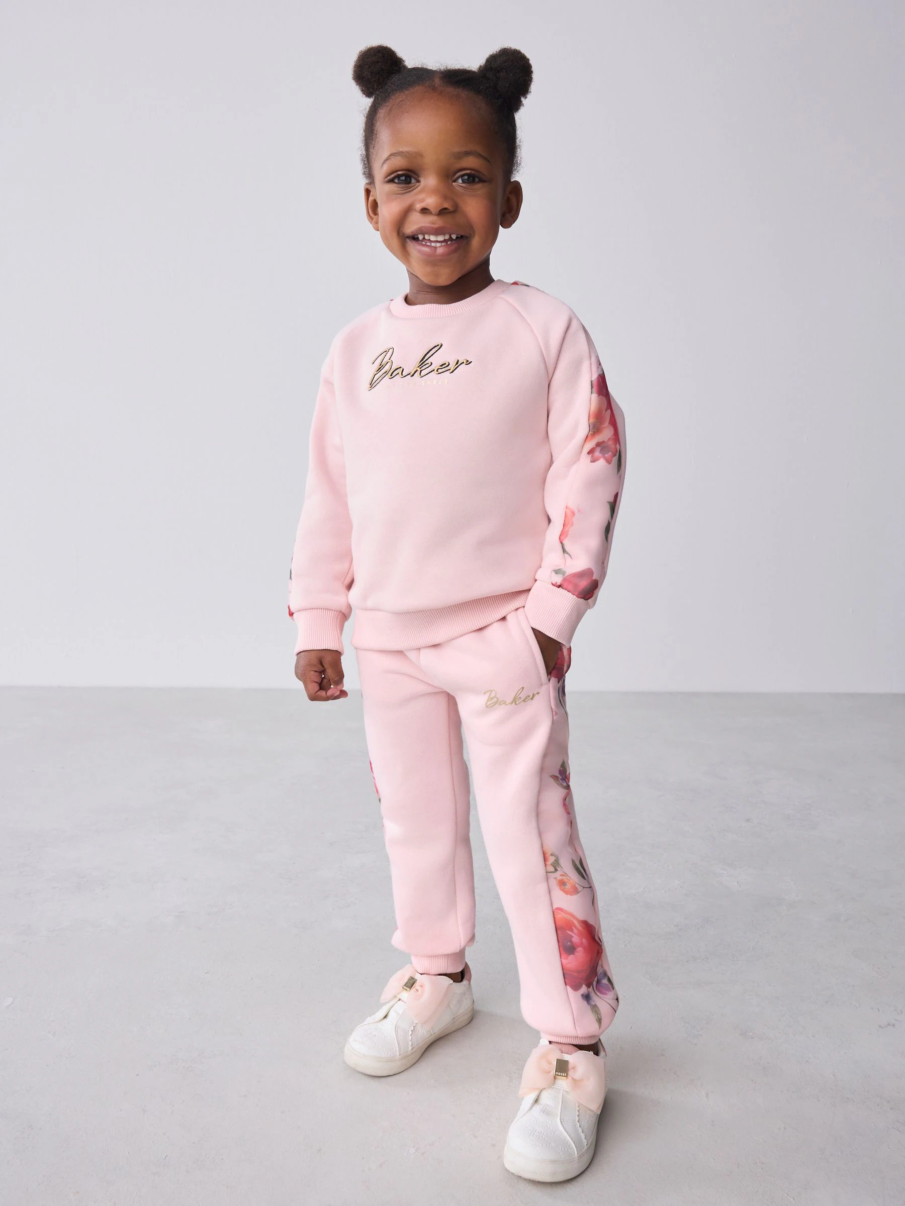 Roze - Baker by Ted Baker Organza Sweatshirt met Bloemenprint & Joggingbroek Set van 2 Stuks