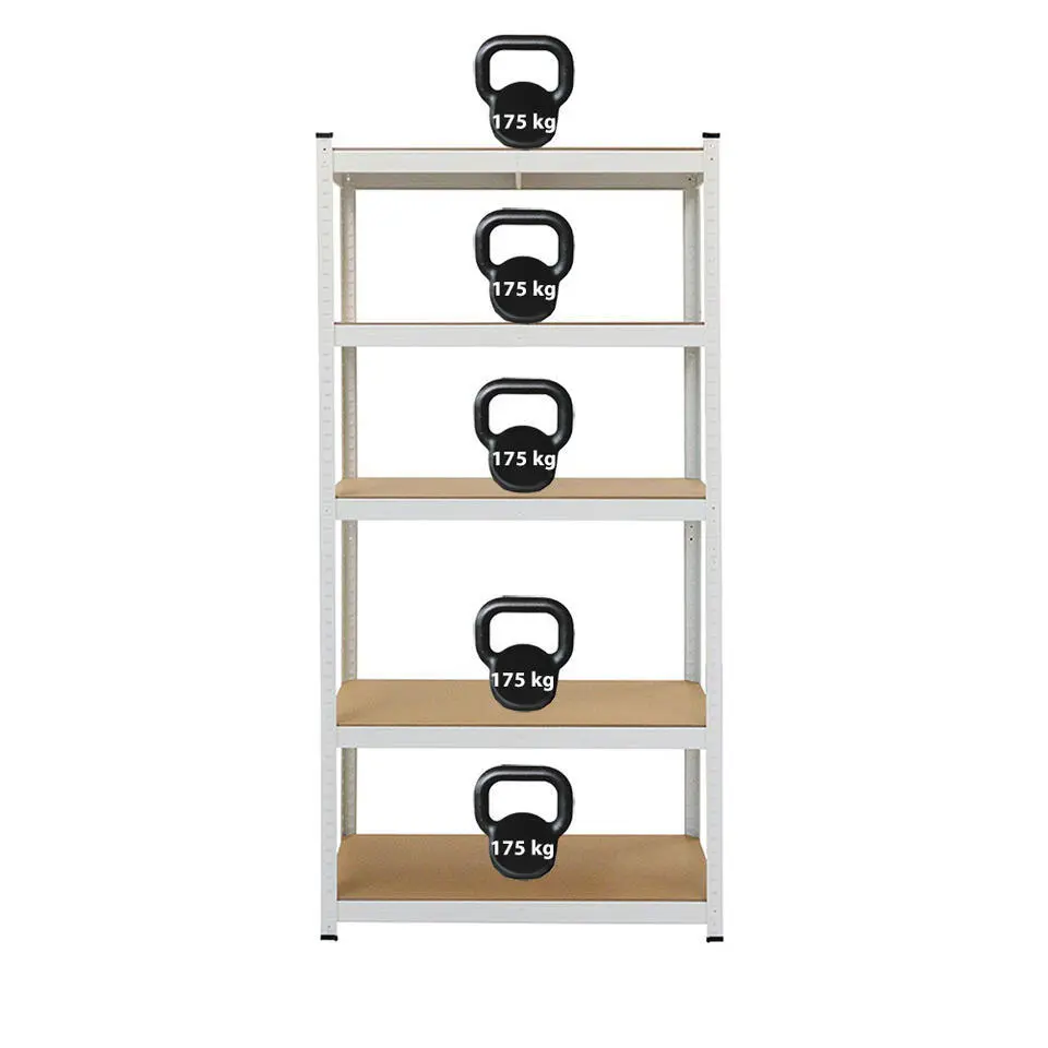 Stellingkast / Magazijnstelling - Wit - 5 planken