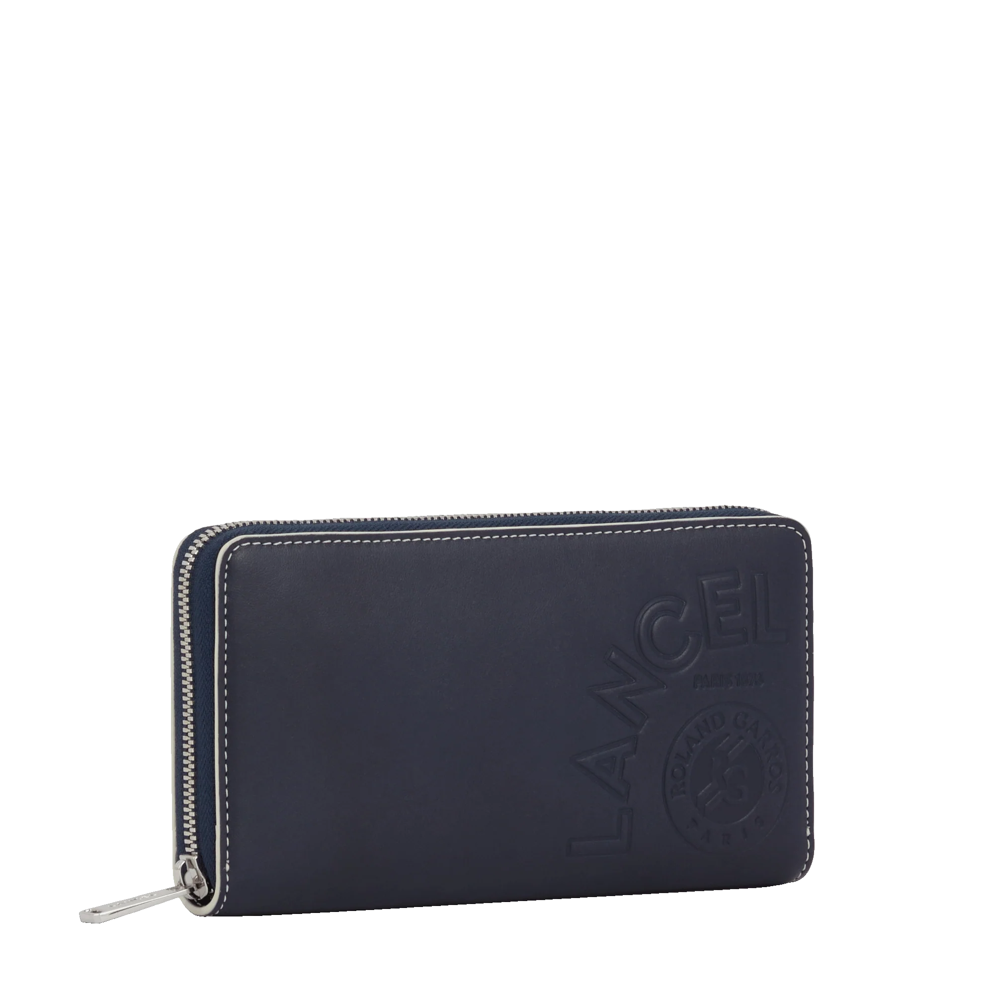 Portefeuille long zippé Lancel x Roland Garros-Bleu minuit