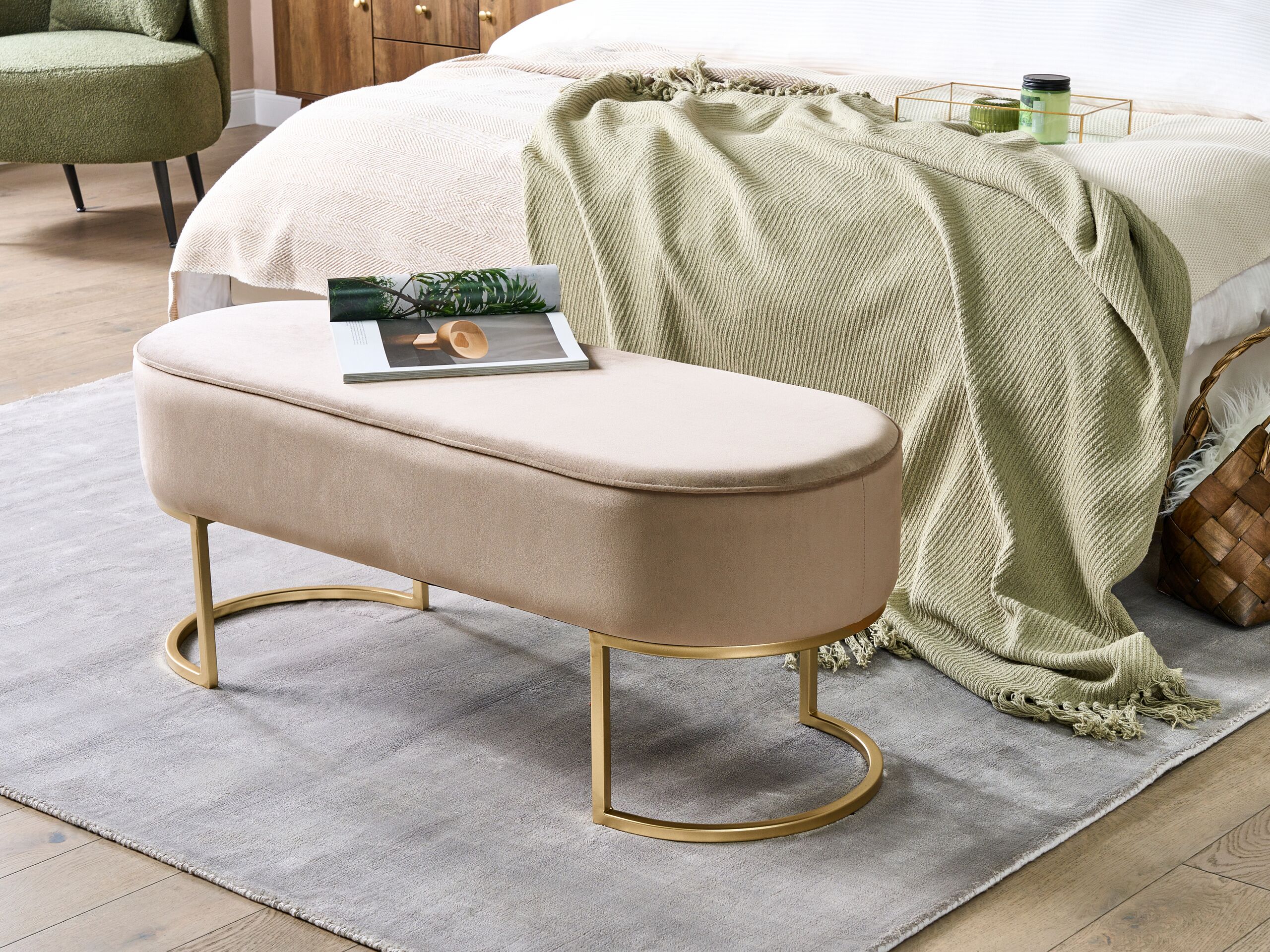 Beliani - MILRY - Voetenbank - Beige - Polyester