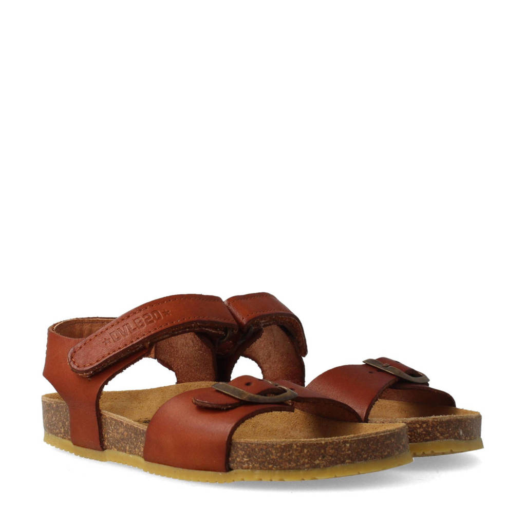 Develab leren sandalen cognac