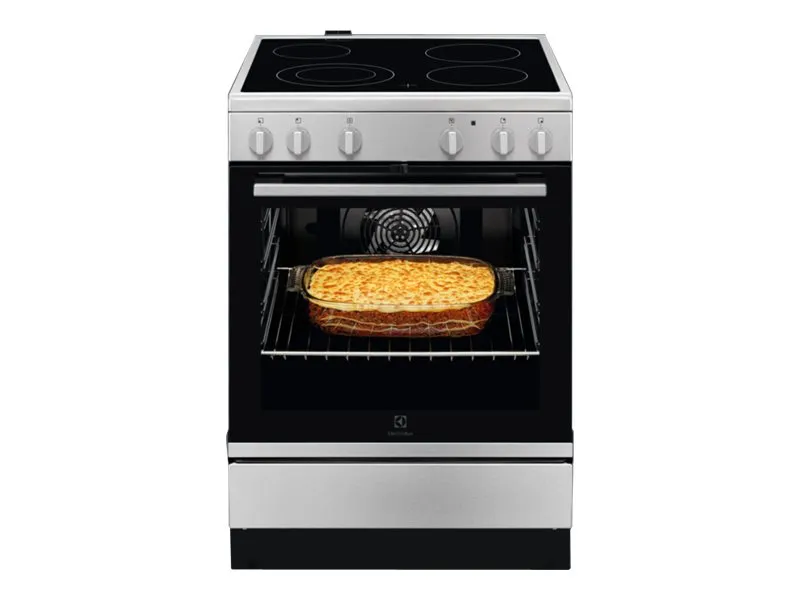 Electrolux SurroundCook 600 LKR64001NX - Komfur - fritstående - bredde: 59.6 cm - dybde: 60 cm - højde: 85 cm - rustfrit stål