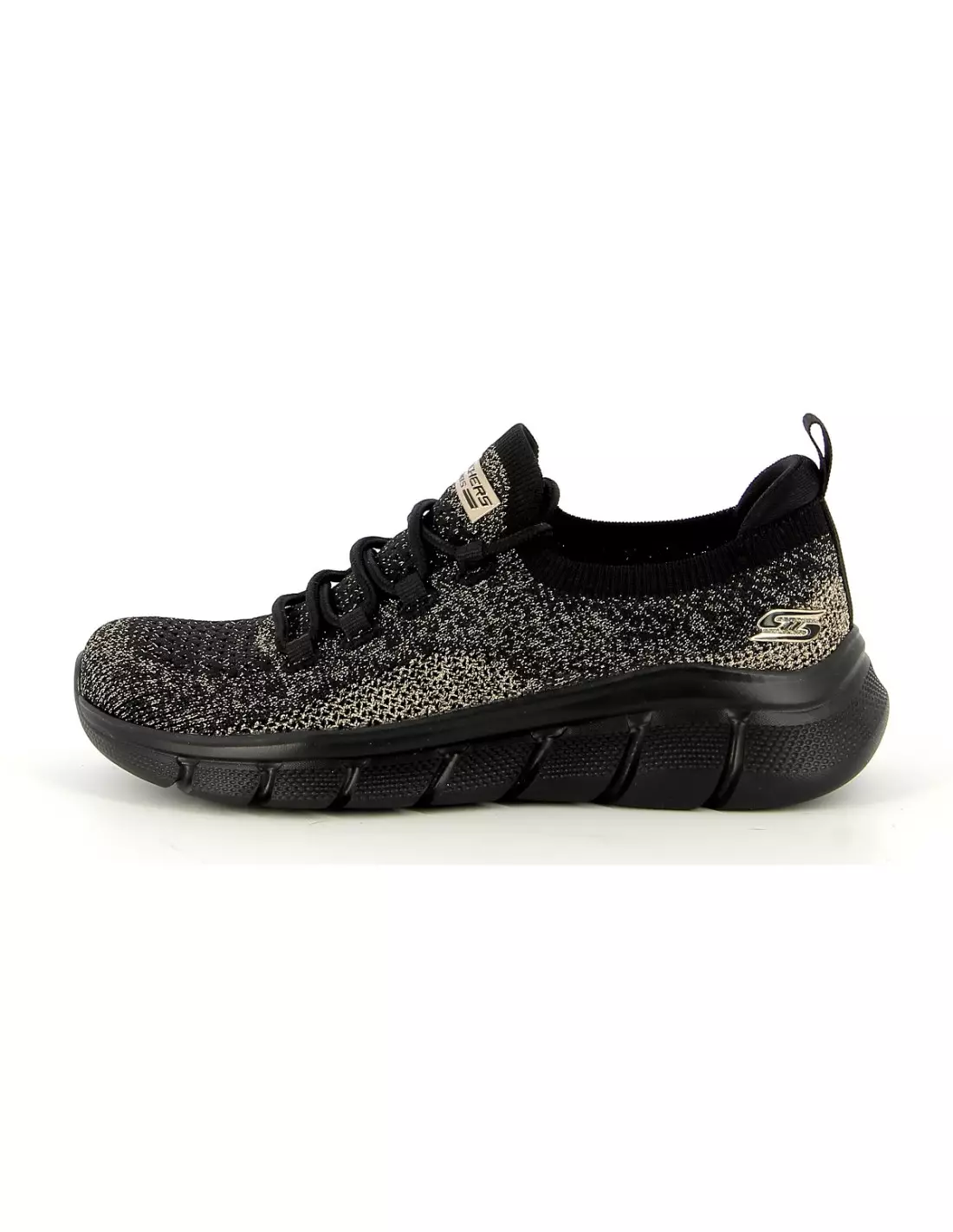 SKECHERS BOBS SPORT B FLEX - Baskets BlackLeatherMeshPurple