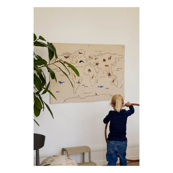 Ferm Living Kids Décoration murale World en coton