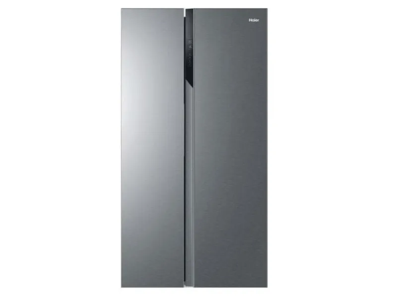 Haier Série 3 HSR3918ENPG - Køleskab/fryser - side-by-side - bredde: 90.8 cm - dybde: 64.7 cm - højde: 177.5 cm - 528 liter - Klasse E - blid sølv