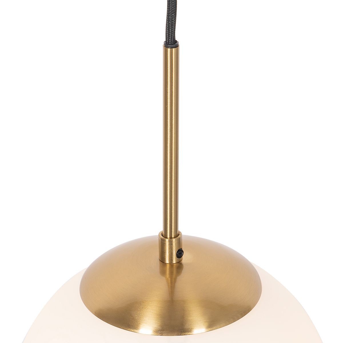 Art Deco hanglamp goud met opaal glas incl. rail adapter wit 1-fase - Slimline Flore