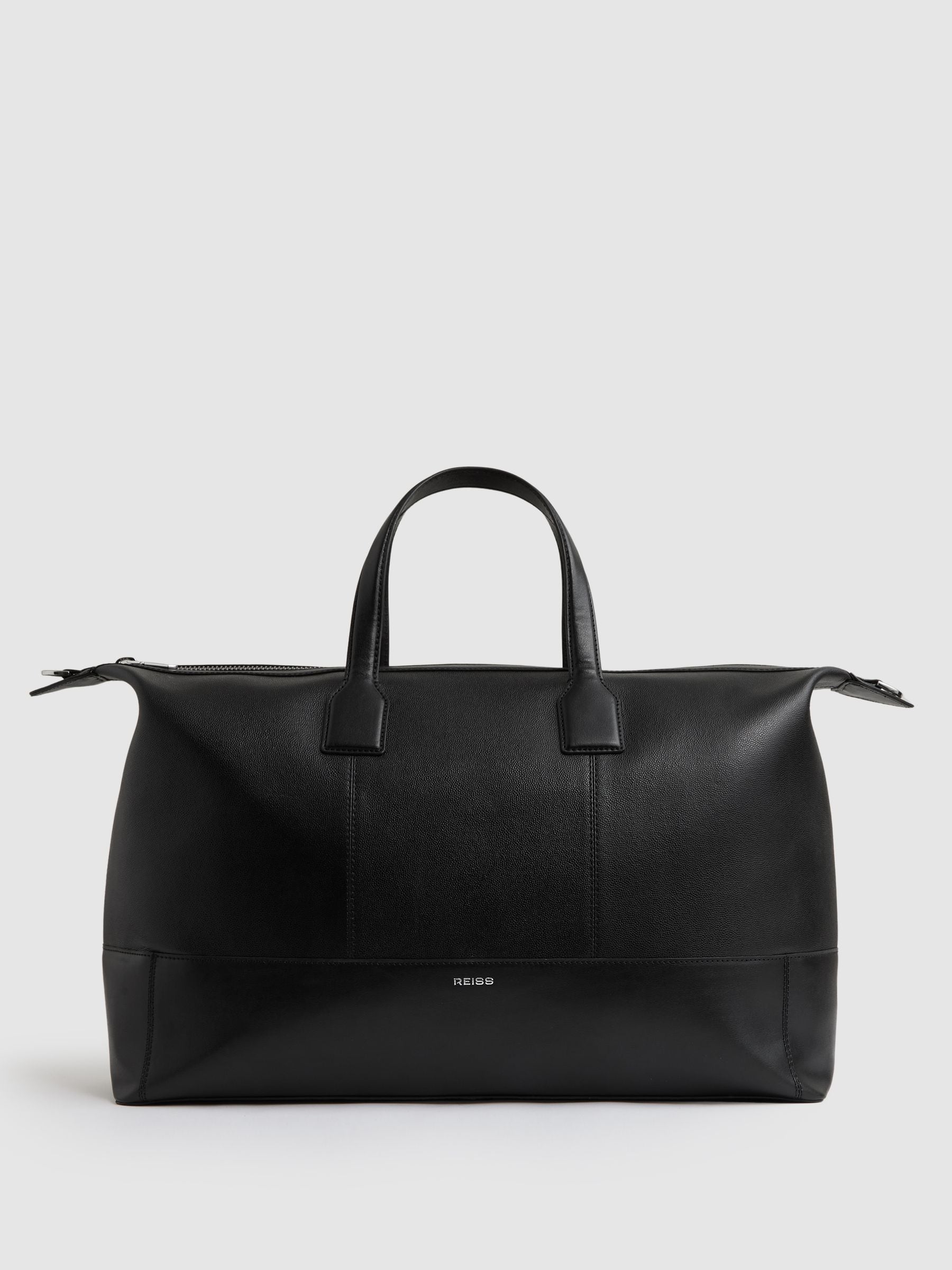 Reiss Casey Micro-Grain Leather Holdall