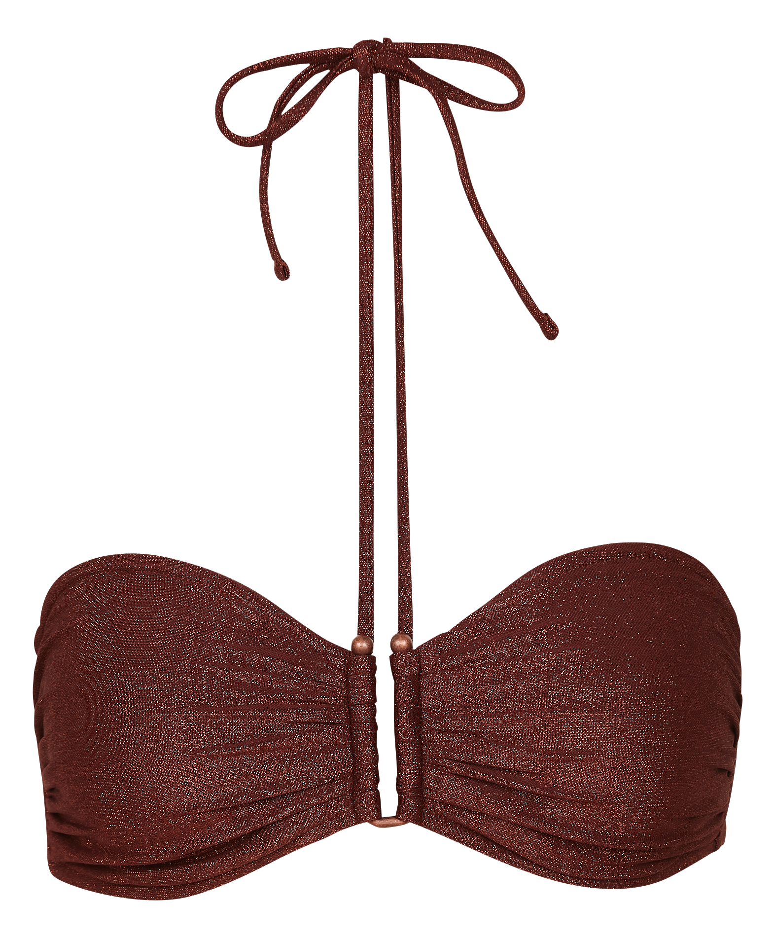 ADAMAN - Haut de maillot de bain pailleté | Marron