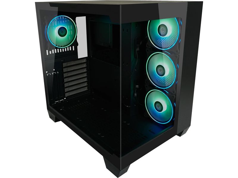 LC-Power PC-Gehäuse Gaming 809B Dark Storm_X Midi-Tower-Gaming-Gehäuse mit Seitenfenster