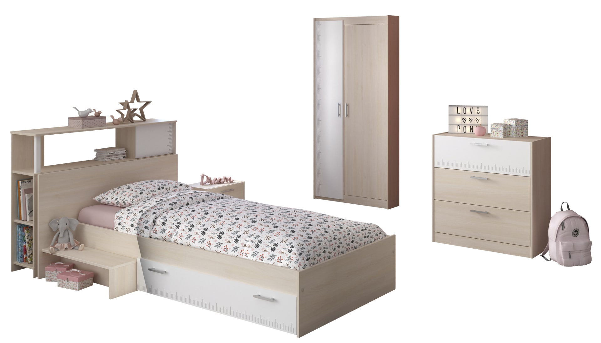 Parisot Kinderzimmer CHARLY 16 braun/weiß 5-teilig