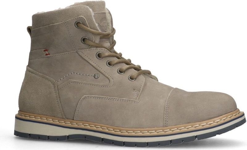 Manfield - Heren - Taupe nubuck veterboots