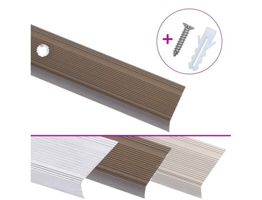 VIDAXL - Nez de marche forme en l 5 pcs aluminium 100 cm marron