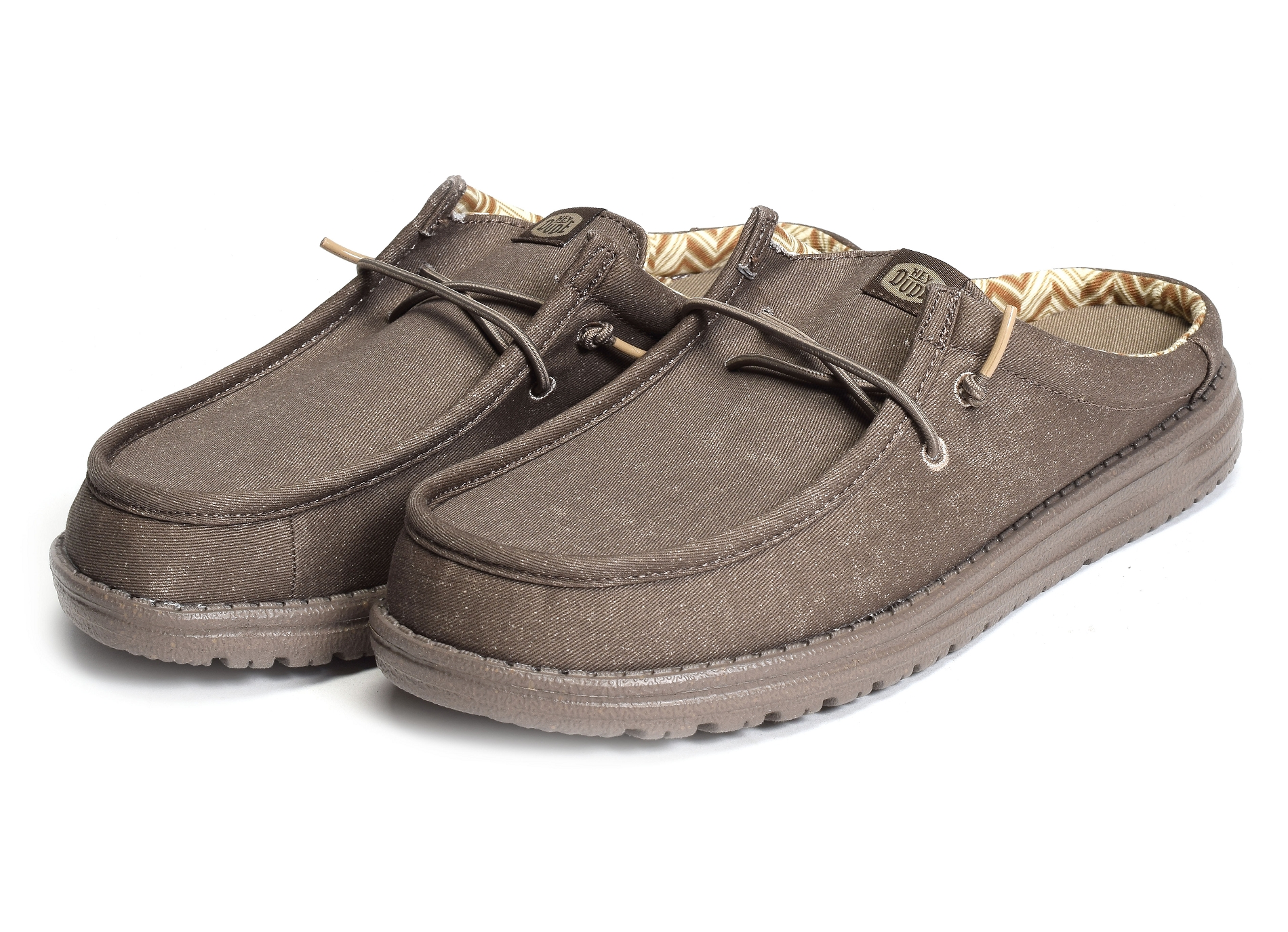 Wally slip canvas marron