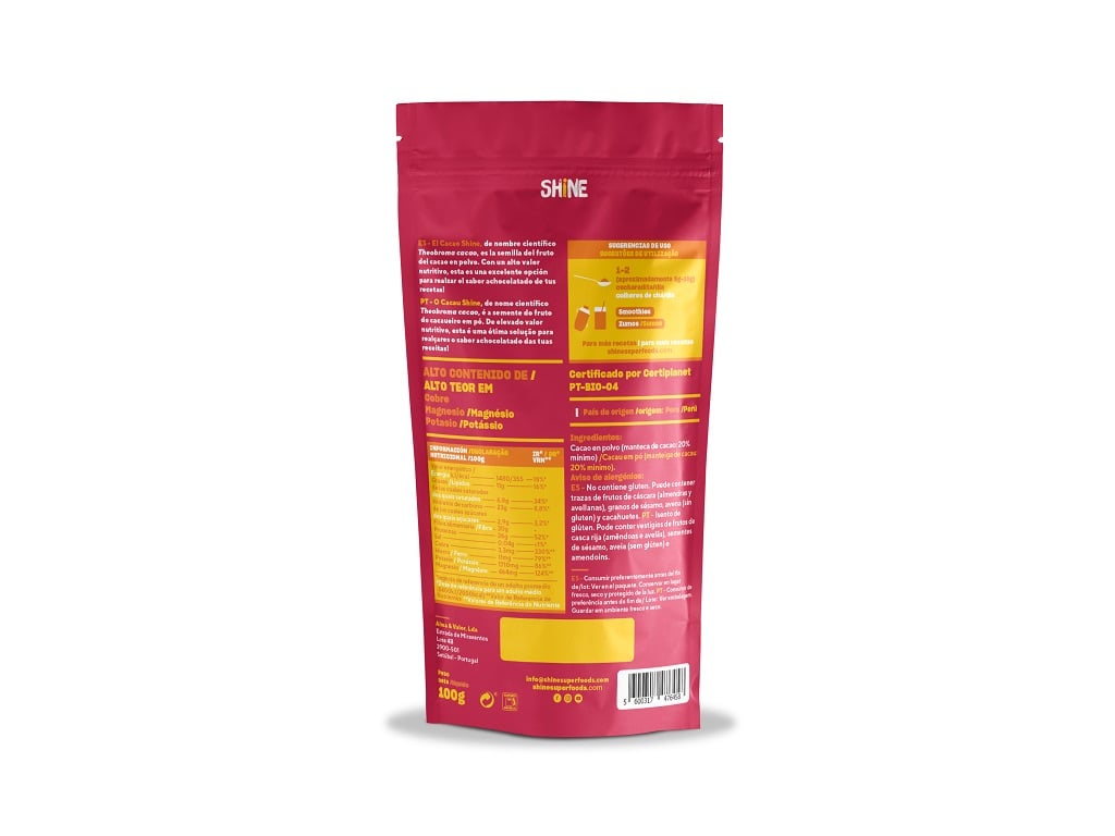 CACAU SHINE EM PÓ BIO 100G