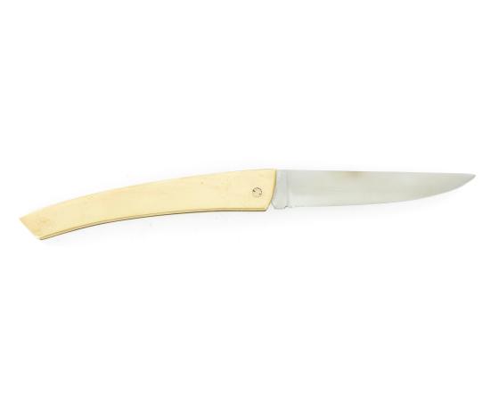 Thiers - Inox - Manche Laiton - Chasseur Couteau de poche par Coursolle