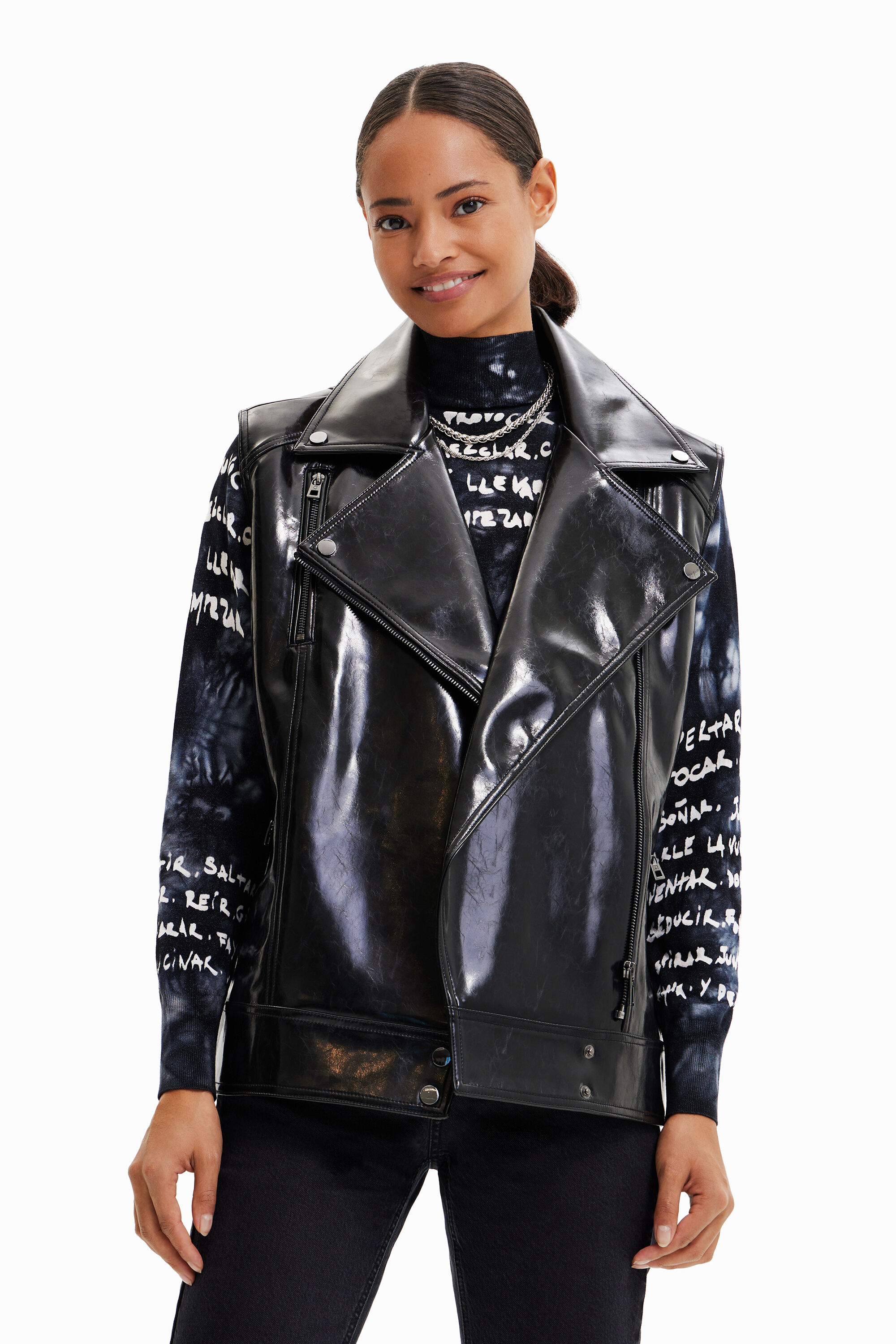 Jaqueta de motociclista oversized