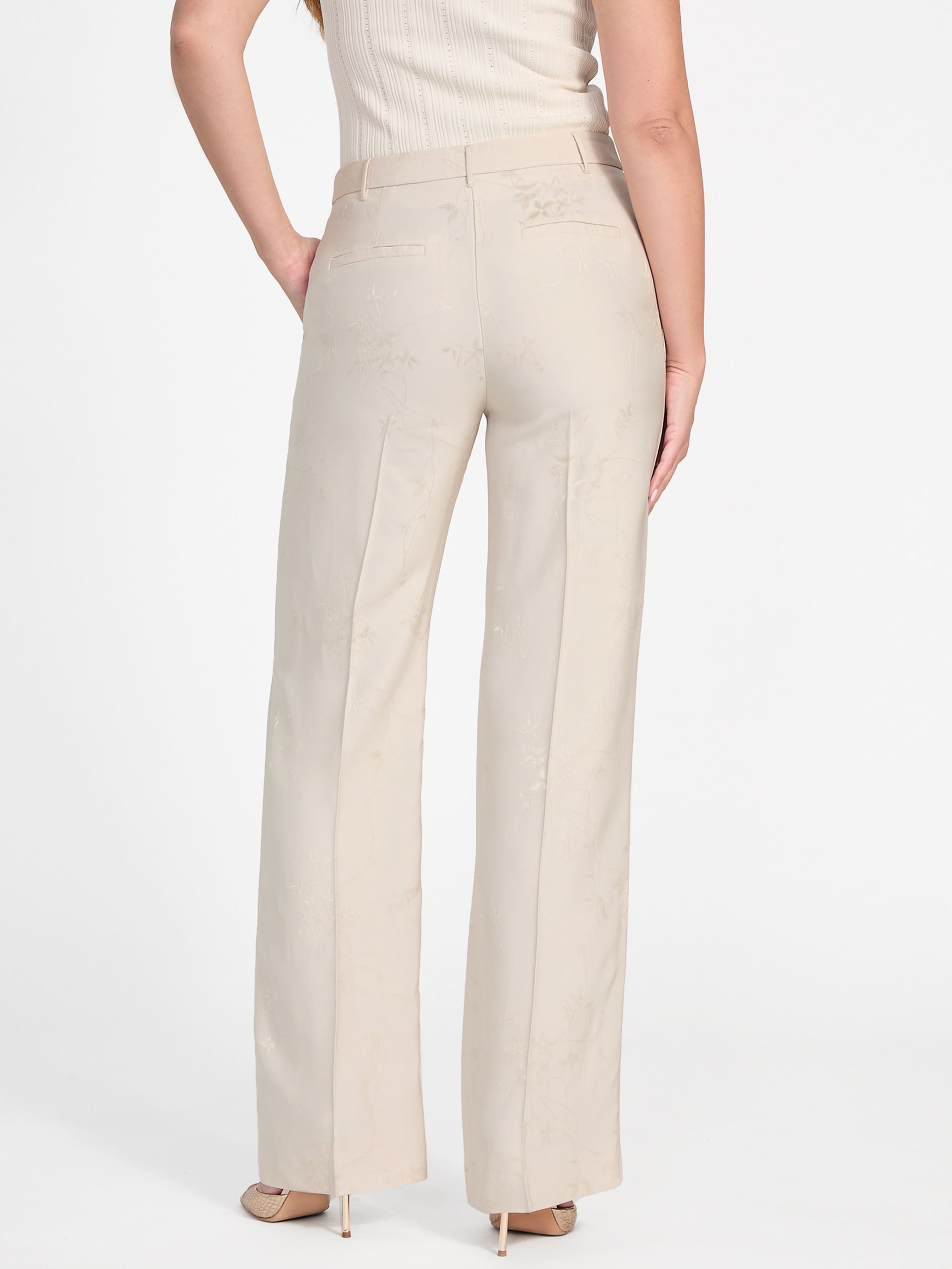Calça reta floral Whitney