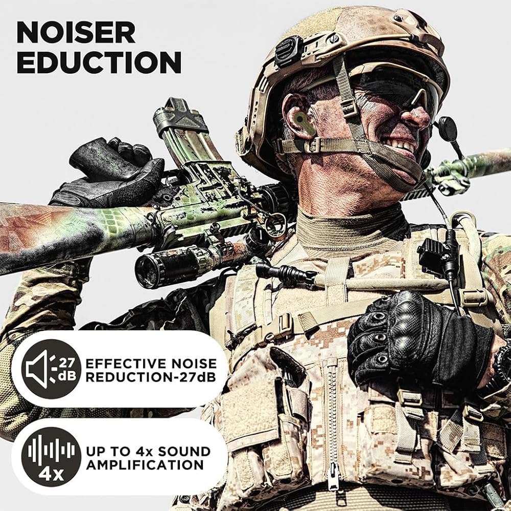 TS TAC-SKY Casque Intra-auriculaire Tactique Anti-Bruit pour La Chasse en Plein Air Pouvant Capter Le Son Protection Auditive Écouteurs pour Le Tir (Color : T) : Sports et Loisirs