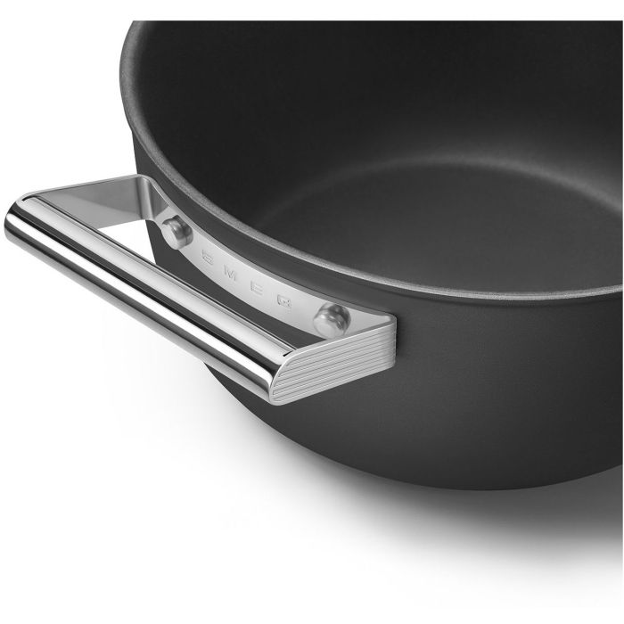 SMEG Kochtopf mit Deckel 24 cm CKFC2411BLM Schwarz