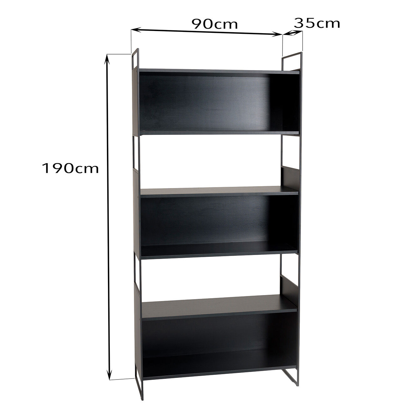 Macabane Étagère Daly noire - 90x35x190 cm