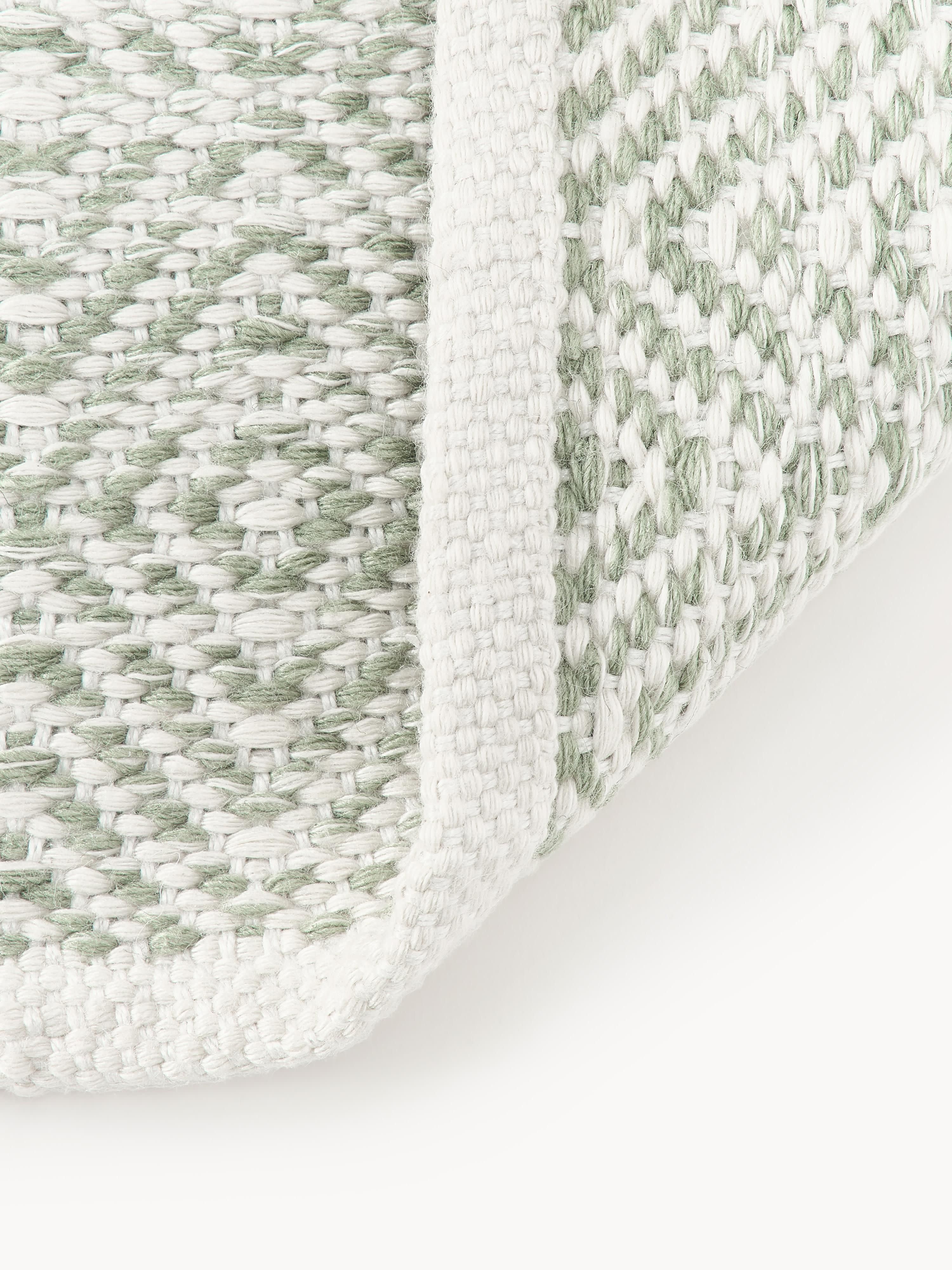 Handgeweven in- & outdoor loper Rika met vintage ruitjesmotief