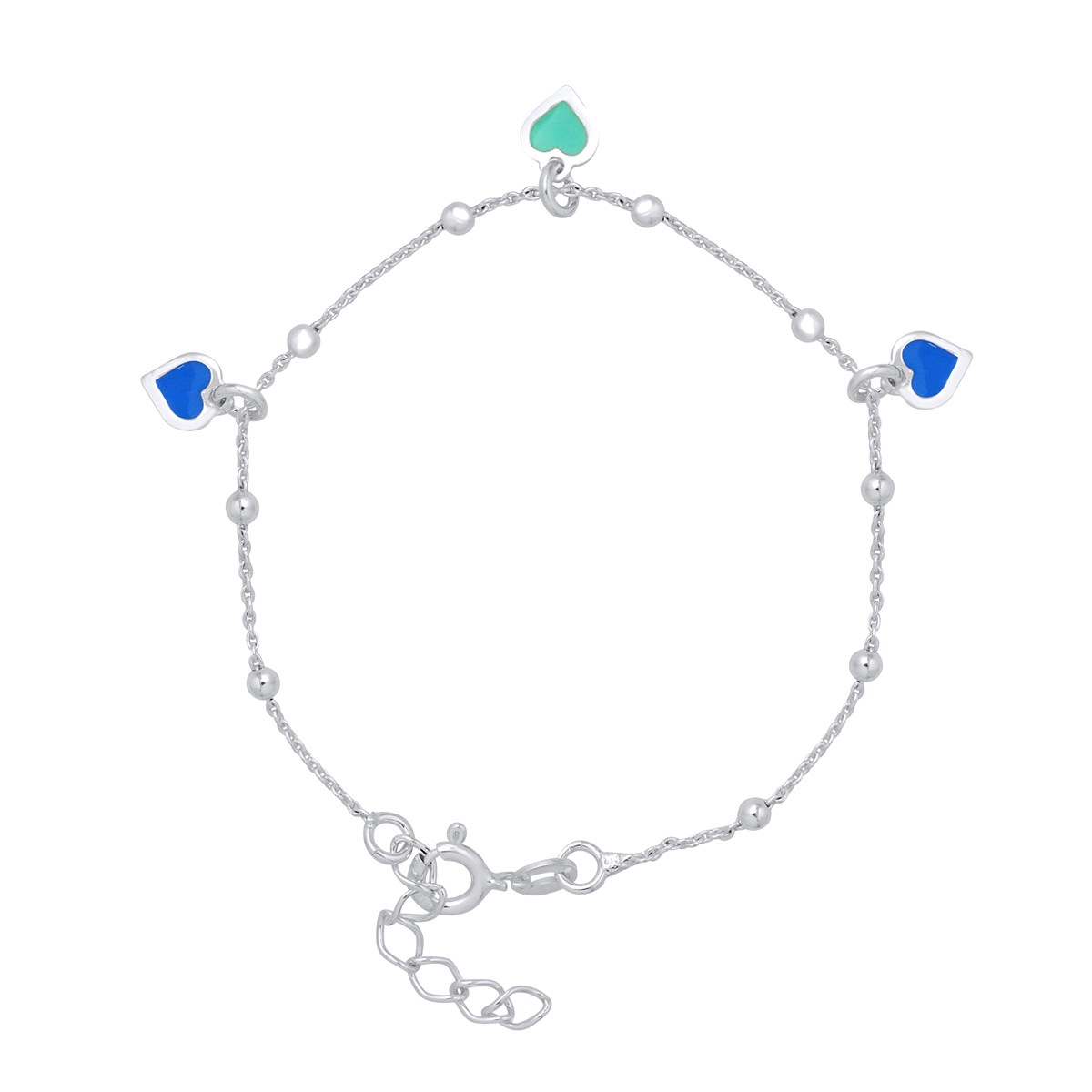 Bracelet COEURS BLEU - Argent 925