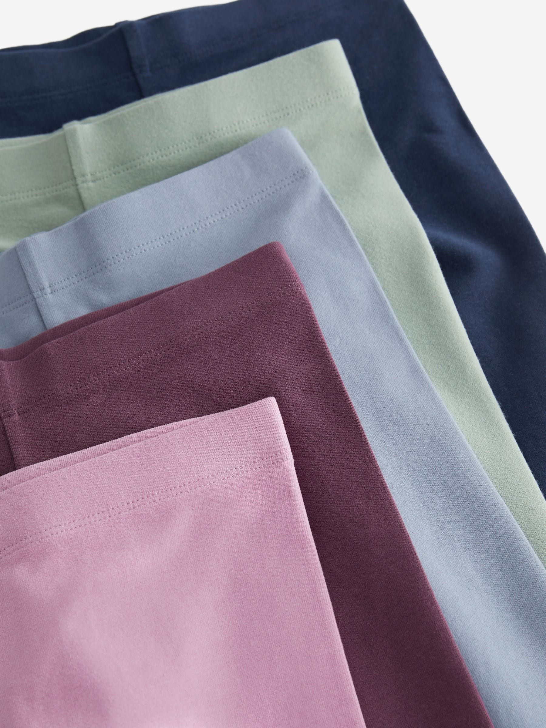 Marineblauw/roze/saliegroen/denimblauw - Verpakking van 5 leggings (3-16 jr)