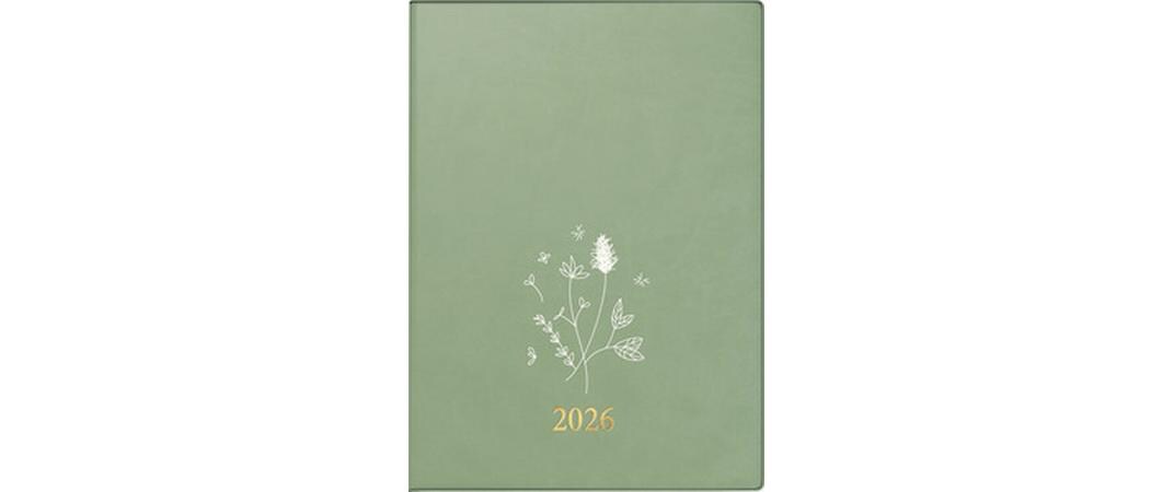Wochenagenda Ladytimer 10 x 14 cm, 2026, OlivgrünWochenplaner 1 Woche / 2 Seiten