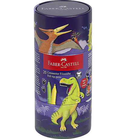 Faber-Castell Filzstifte m. Hülle - Stecker - 20 st. - Dino