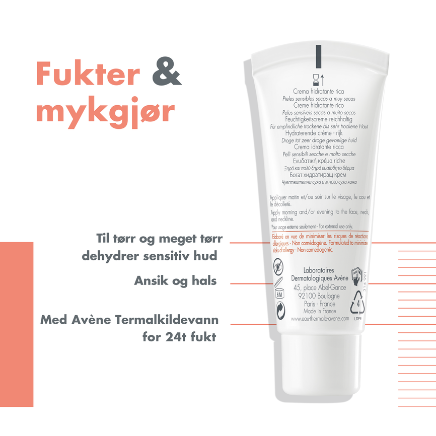 Avène Hydrance Rich Cream til tørr hud 40ml