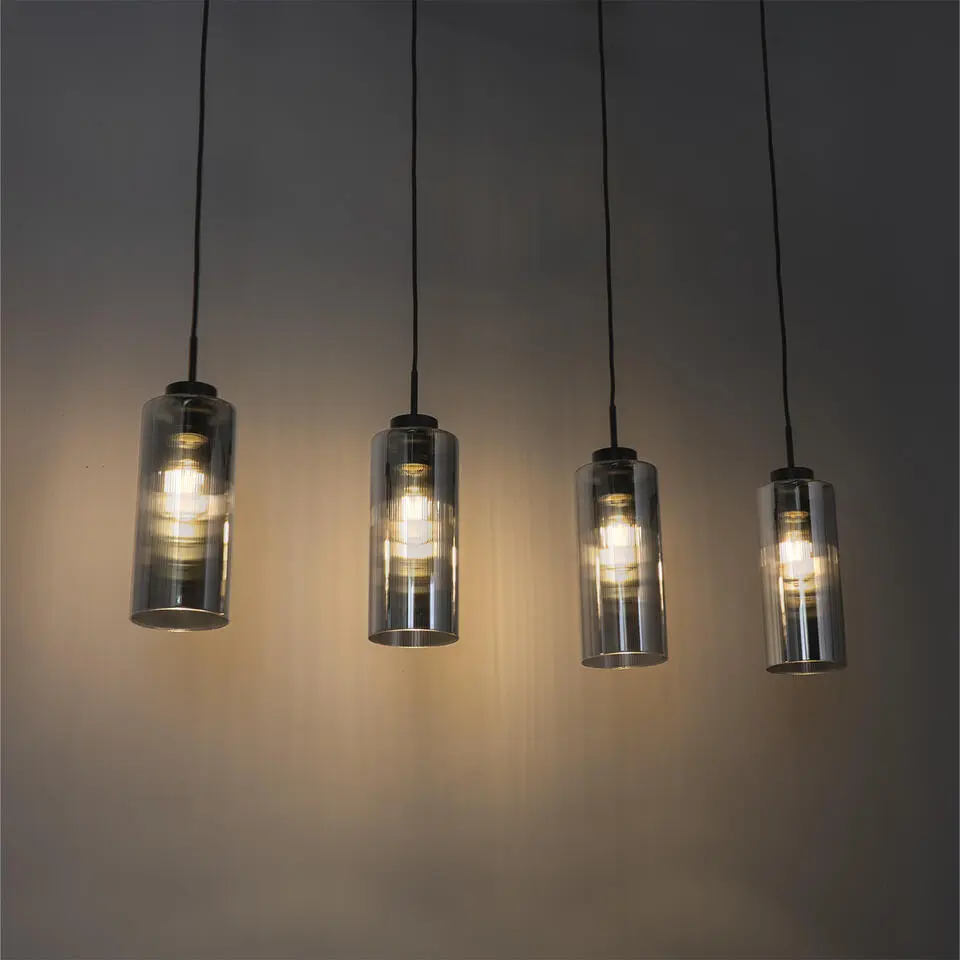 Qazqa hanglampen laura grijs e27