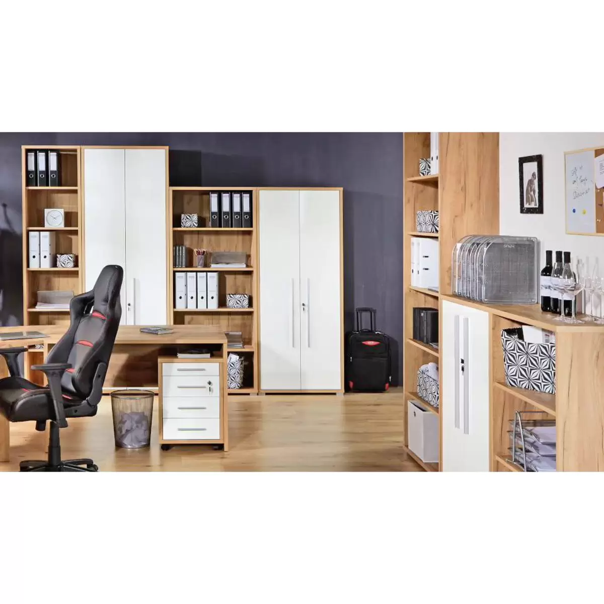 Aktenschrank Profi Eiche,weiss