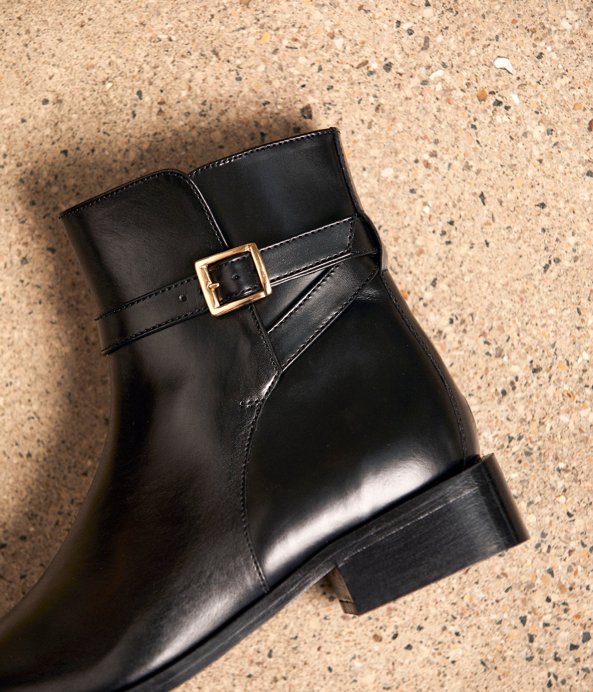 Boots cuir noir Arani