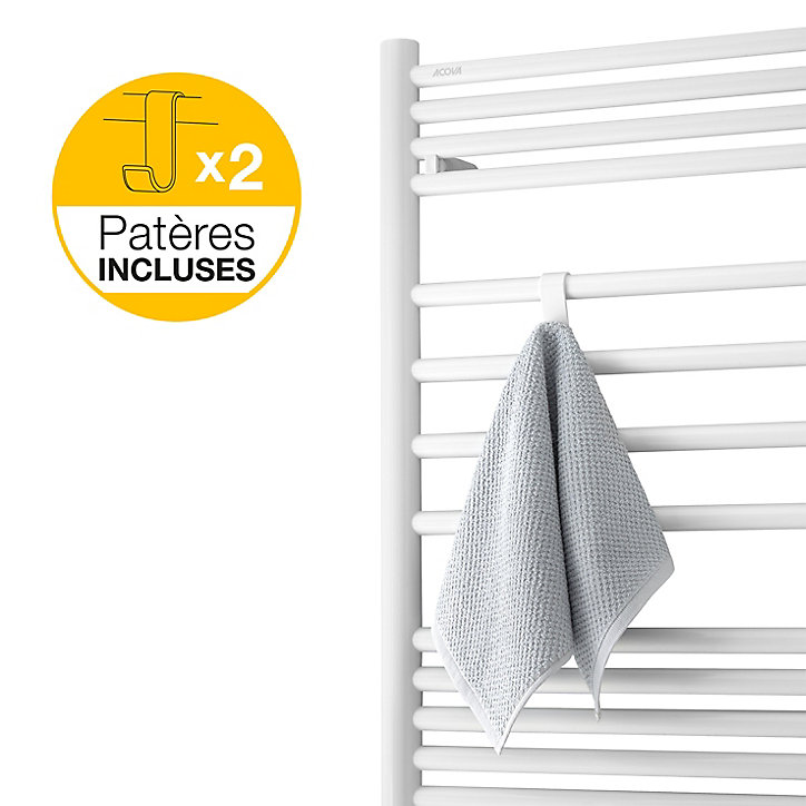 Radiateur sèche-serviettes eau chaude Acova Angora blanc 615W