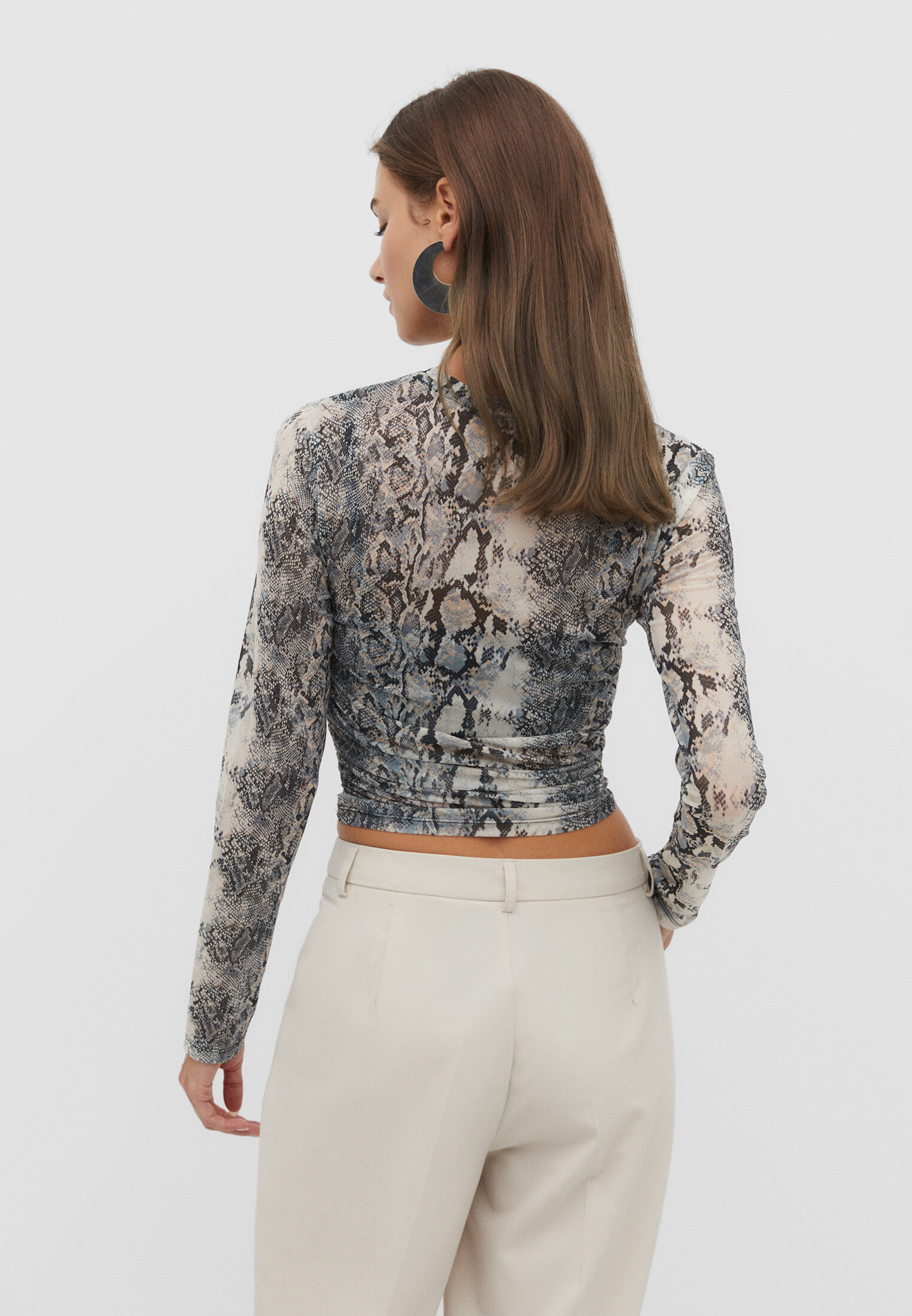 Camiseta de tule franzido