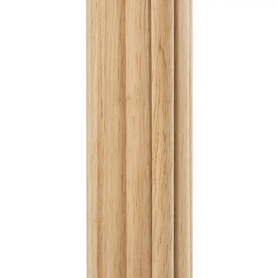BELESSA - Staande lamp - Lichtbeige - Linnen/Rubberhout