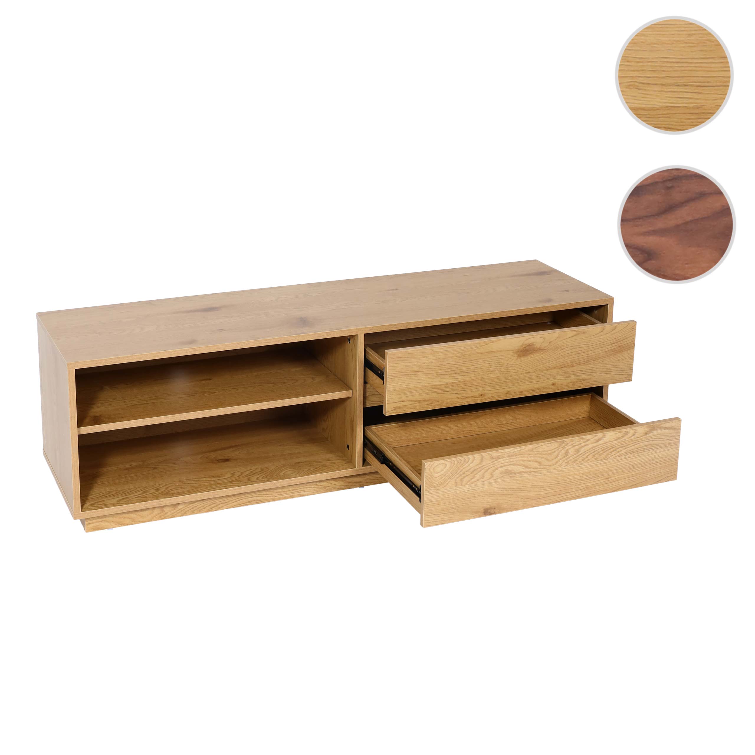 TV-Rack MCW-J78, Fernsehtisch Lowboard Kommode, Schublade, MDF 42x140x40cm
