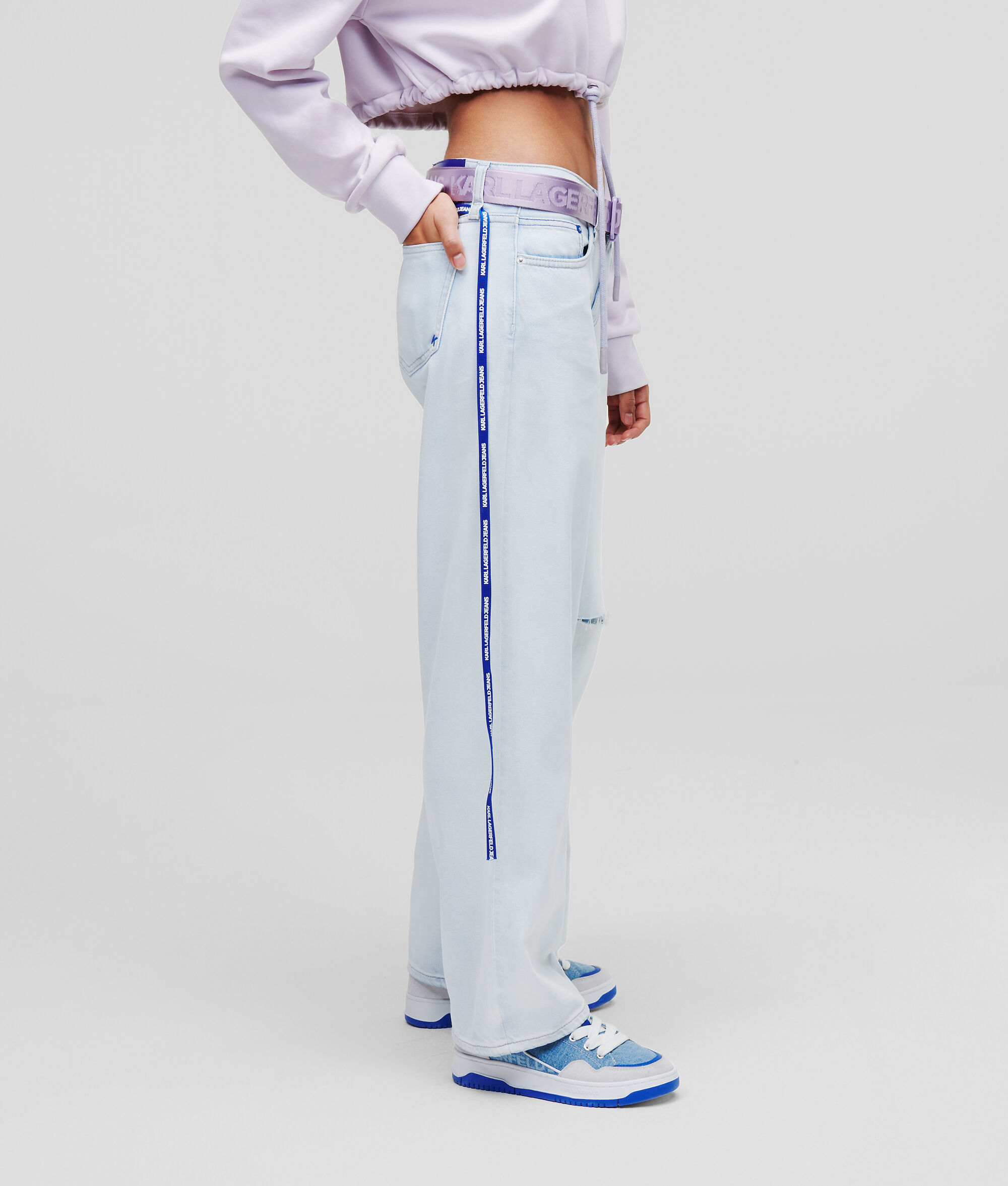 JEAN AMPLE TAILLE BASSE KLJ NOUÉ À LA TAILLE