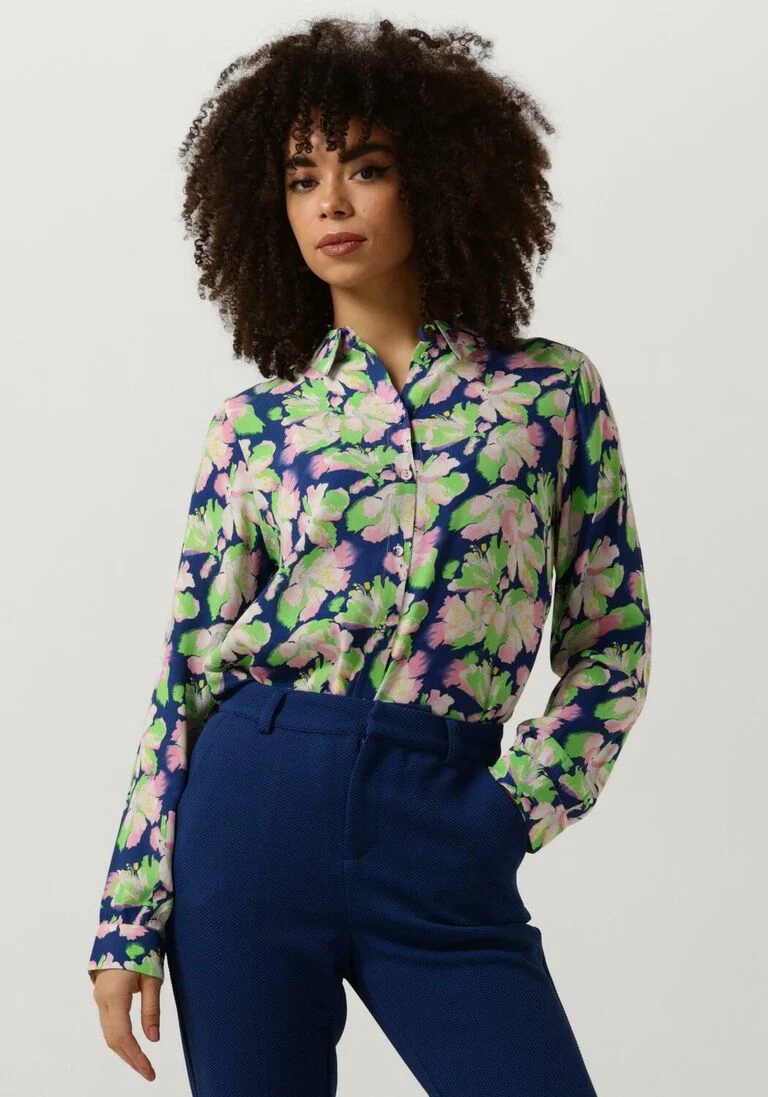 POM AMSTERDAM roest pom amsterdam blouse mila lilies blue blouse